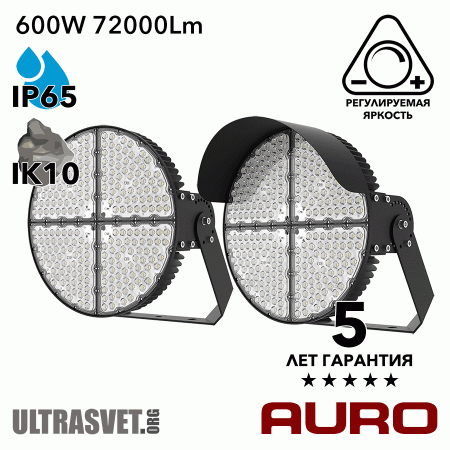 Мощный светодиодный прожектор AURO-PRO-FL-Q1-600